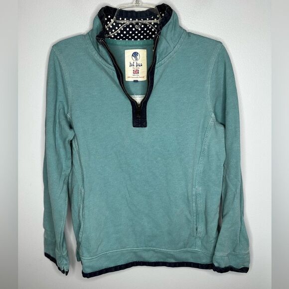 Fat Face Airlie Mens 1/4 Zip Sweatshirt Classic Fade Size 6 Teal - Picture 1 of 6